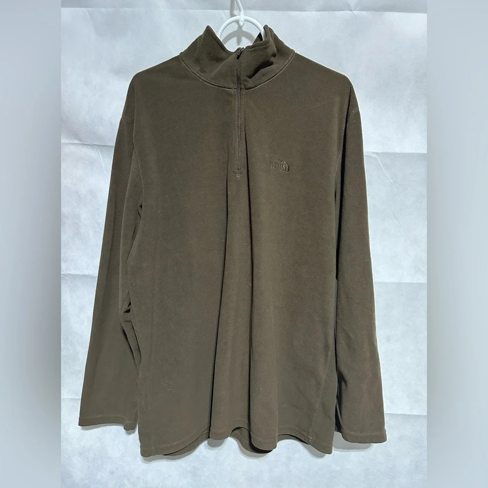 THE NORTH FACE Men’s XL 1/4 Zip Fleece Brown Pullover Nature Outdoor Gorpcore